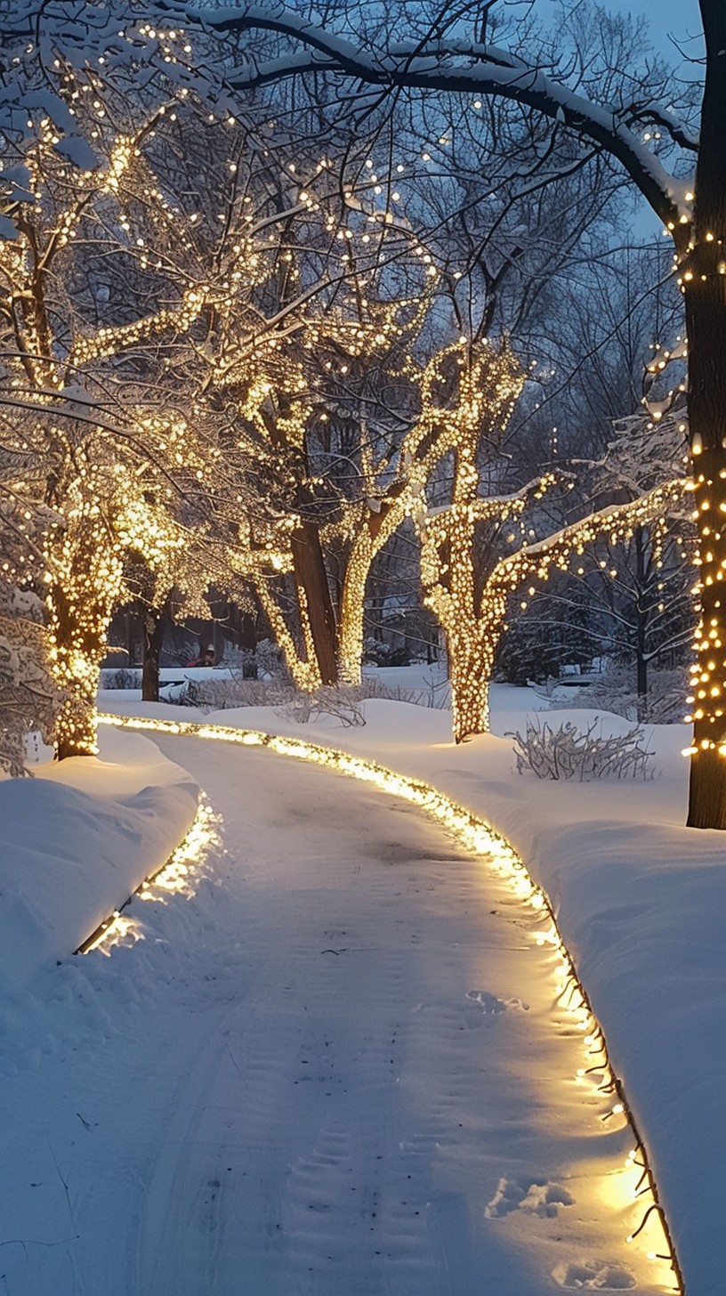 Free Enchanted Winter Path Image - Winter, Lights, Path | Download at ...