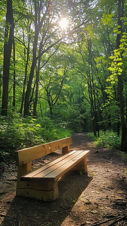 Forest With Bench Free Serene Forest Bench Image - Forest, Sunlight, Bench | Download at ...