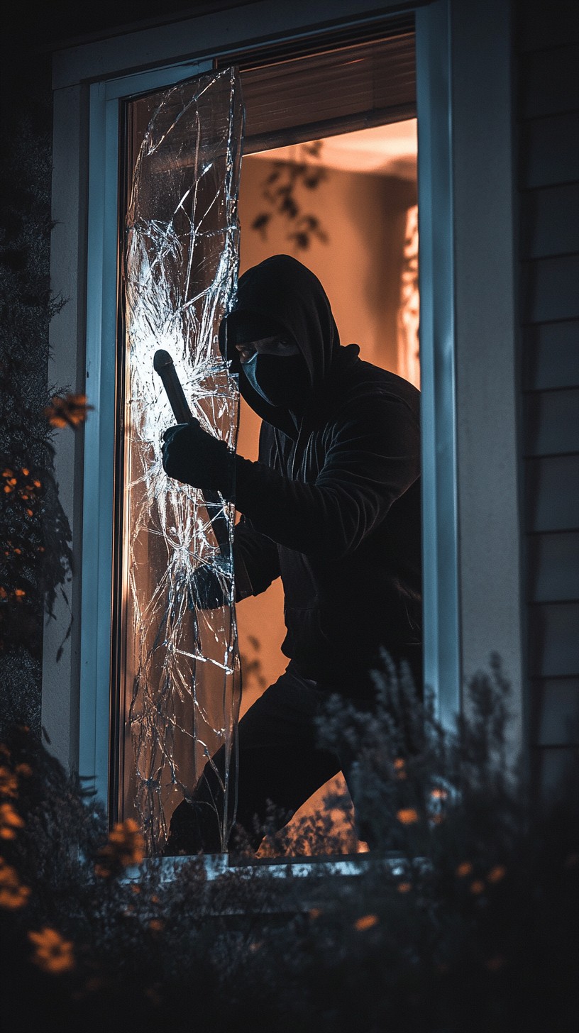 Slasher Breaking Through Window Free Burglar breaking window Image - Burglar, Nighttime, Window ...