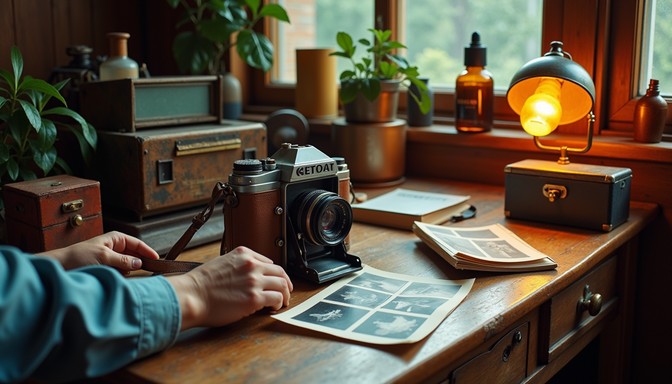 Free Analog Photography Workspace Image - Vintage, Camera, Film ...