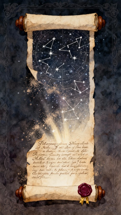 Free Cosmic Knowledge Scroll Image - Scroll, Parchment, Constellation ...