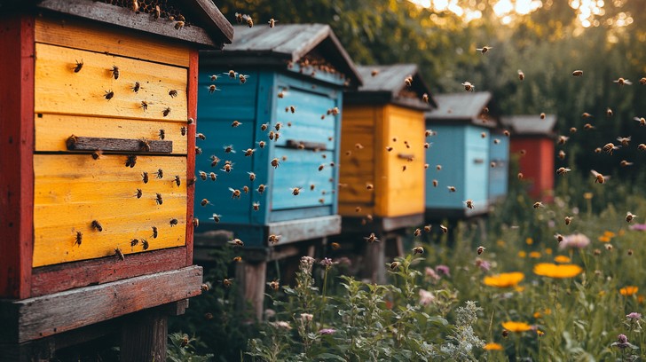 Free Colorful bee hives Image - Bees, Hives, Colorful | Download at ...