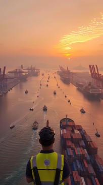 Free Sunset Harbor View Image - Sunset, Harbor, Ships | Download at ...