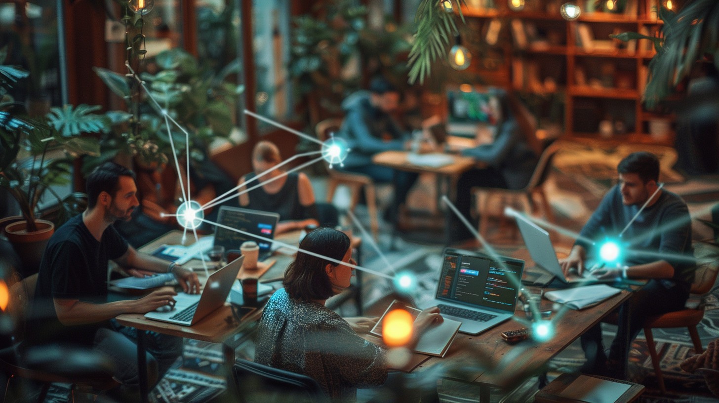 Free Tech Workspace Buzz Image - Technology, Coworkers, Laptops ...