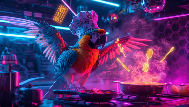Free Gourmet Bird Kitchen Image - Parrot, Macaw, Chef | Download at ...