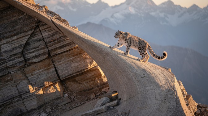 Leopard Crawling Down Rocks Free Leopard Descends Gracefully Image - Leopard, Wildlife, Mountains ...