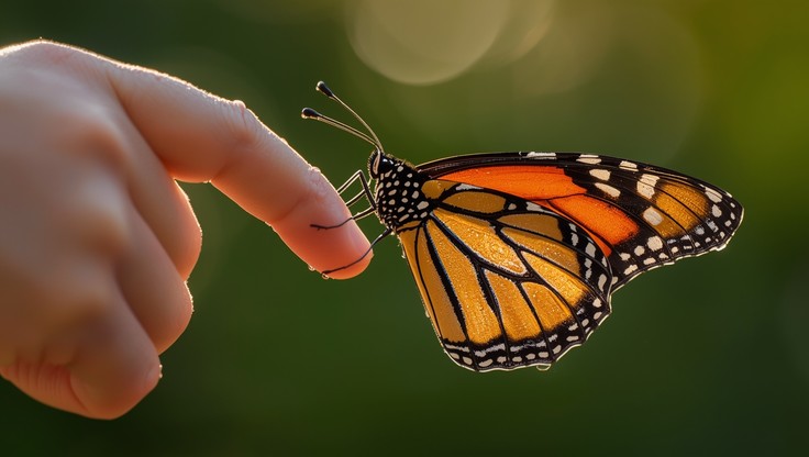 Free Butterfly meets finger Image - Butterfly, Monarch, Nature ...
