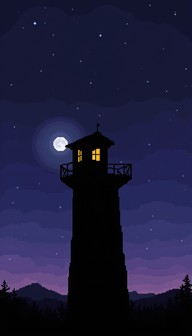 Pixels Graphics Watchtower Free Moonlit Tower Watch Image - Watchtower, Pixel, Night | Download at ...