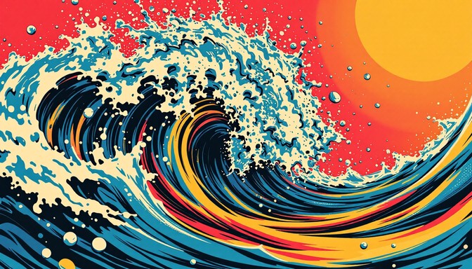 Free Pop Art Waves Image - Pop, Art, Comic | Download at StockCake