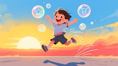 Free Childhood Joy Unleashed Image - Child, Jumping, Sunset | Download ...