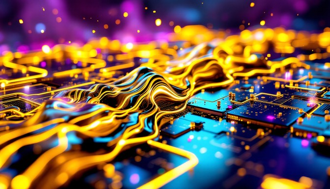 Free Golden Tech Flows Image | Download at StockCake