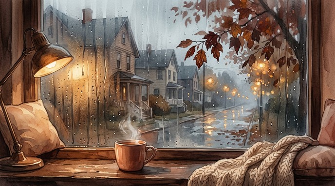 Cozy House Window Raining Free Cozy Window Views Image - Cozy, Rainy, Window | Download at StockCake