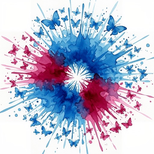 Free Butterfly Color Explosion Image - Watercolor, Butterflies, Blue ...