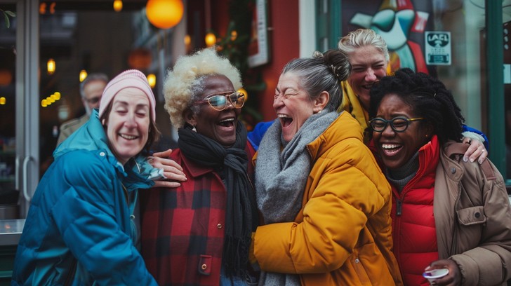 Expression Reunion Free Joyful Friends Reunion Image - Friendship, Laughter, Diversity ...
