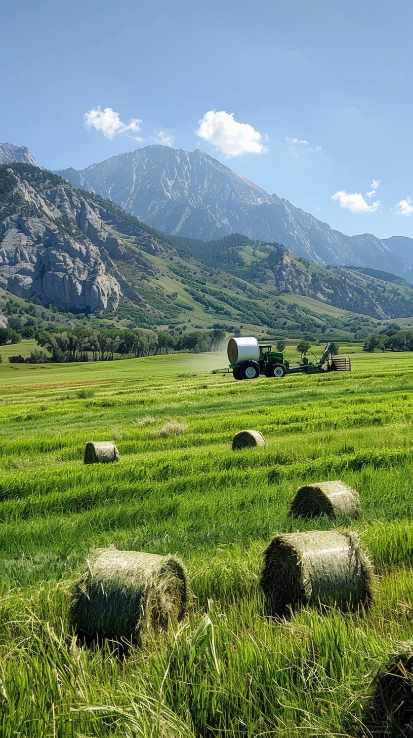 Free Harvesting Mountain Hay Image - Tractor, Hay, Mountains | Download ...