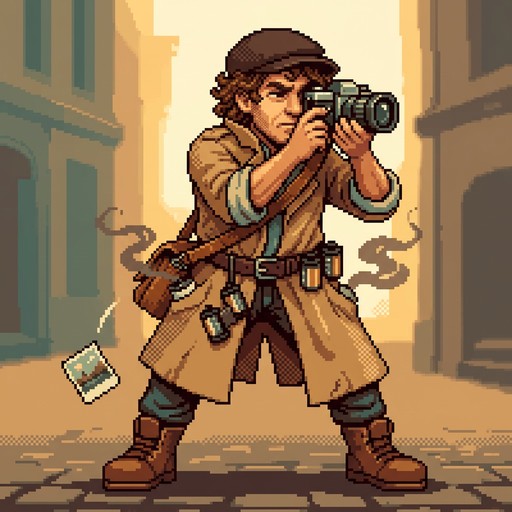 Free Vintage Photographer Sprite Image - Photographer, Vintage, Pixel ...