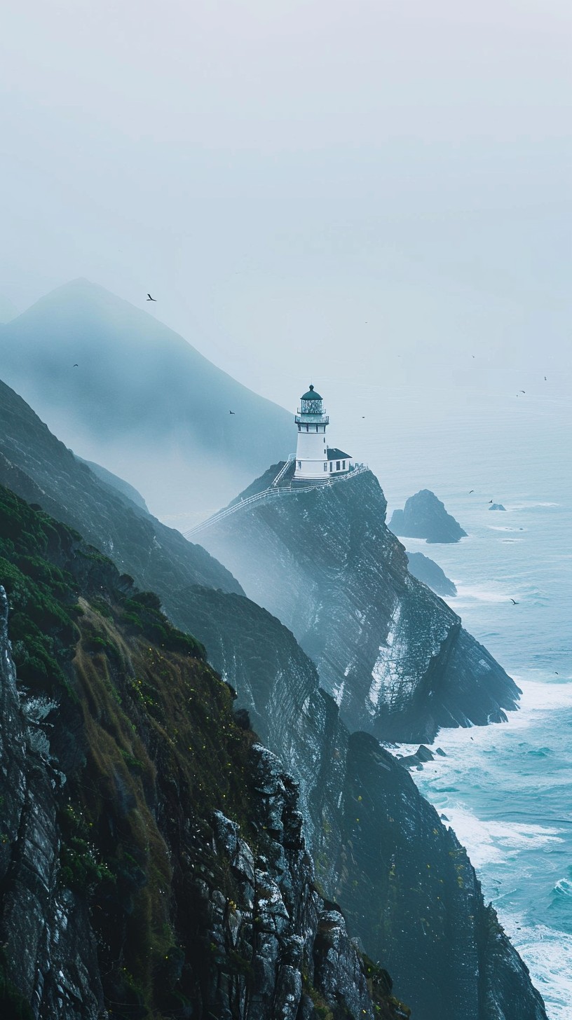 Free Misty Seaside Lighthouse Image - Lighthouse, Mist, Seaside ...