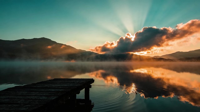 Free Misty Mountain Dawn Image - Lake, Mountain, Sunrise | Download at ...