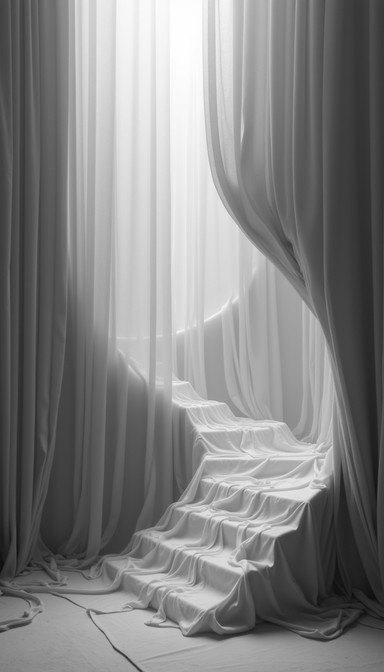 View of Free Draped Ethereal Steps Image - Staircase, Fabric, Monochromatic ...