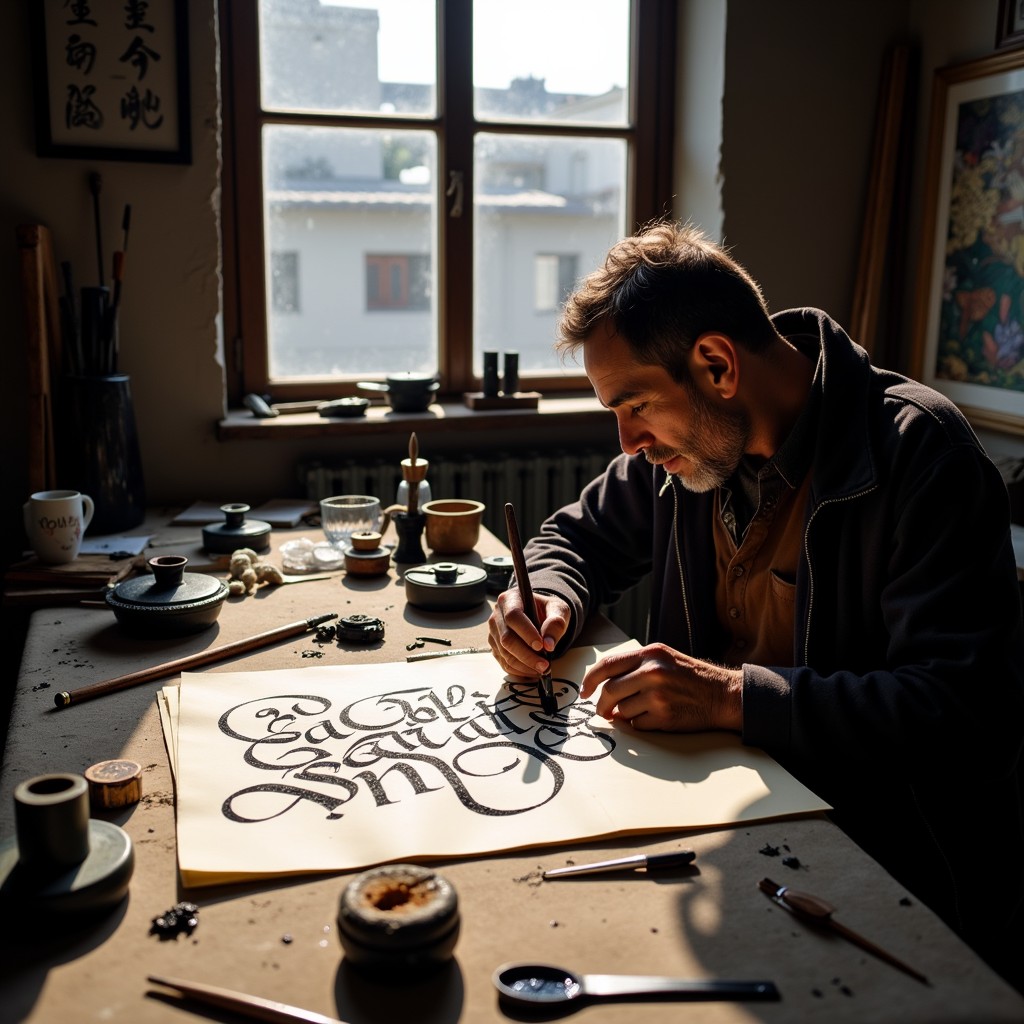Free Calligraphy in Progress Image - Calligraphy, Lettering, Ink ...