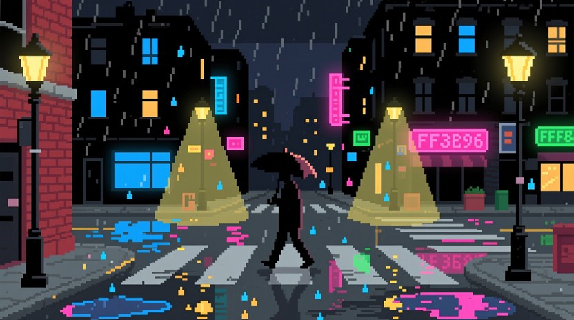 Free Rainy Night Crossing Image - Pixel, Rain, Night | Download at ...