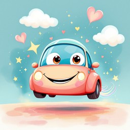 Free Happy Car Adventures Image - Cartoon, Watercolor, Magical ...