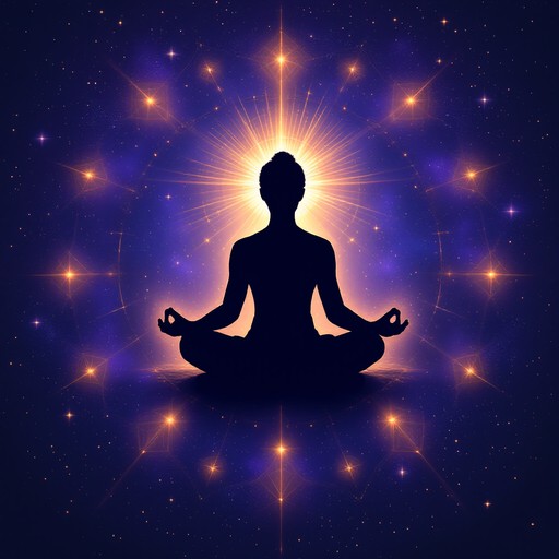 Meditator Radiating Light Free Cosmic Meditation Silhouette Image | Download at StockCake
