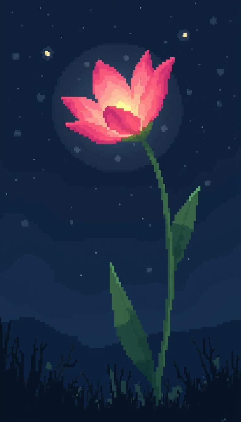 Free Glowing Pixel Blossom Image - Flower, Pixel, Pink | Download at ...