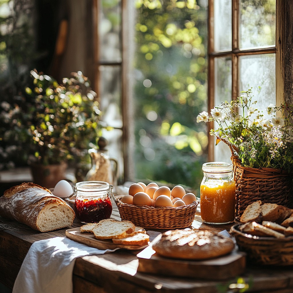 Rustic Breakfast Image Free Rustic Breakfast Setting Image - Rustic, Breakfast, Homemade ...