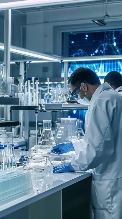 Science Lab Dedication Free Scientist Analyzing Samples Image - Science, Laboratory, Research ...