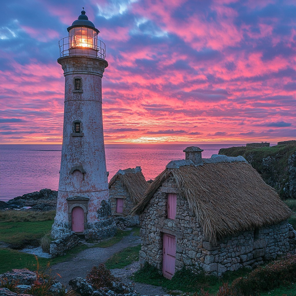 Free Sunset Lighthouse View Image - Sunset, Lighthouse, Coastline ...