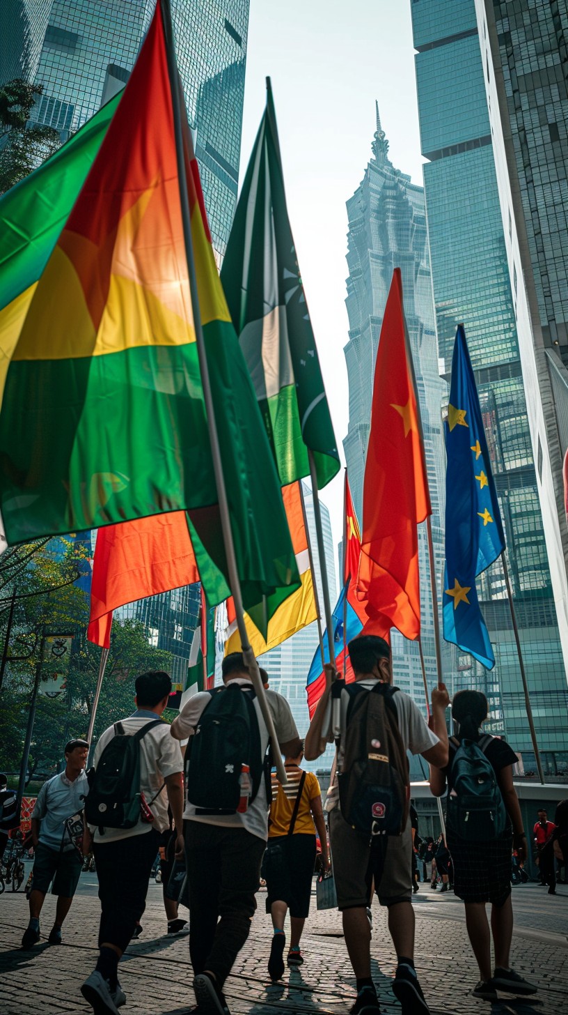 City Flags Free Flags in City Image - Flags, City, People | Download at StockCake