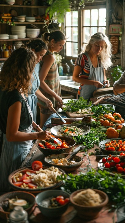 Free Group Cooking Together Image - Cooking, Friends, Kitchen ...