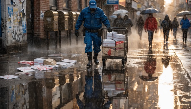 Free Rainy Delivery Task Image - Rain, Man, Package | Download at StockCake