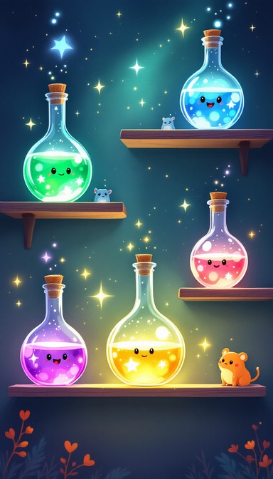 Free Magical Potion Shelves Image - Potions, Magical, Flasks | Download ...
