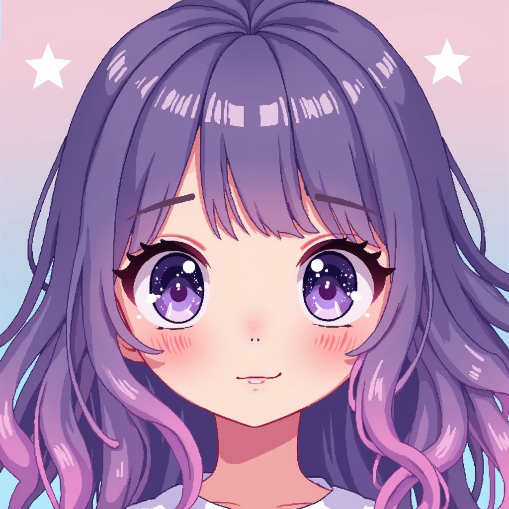 Free Starry-Eyed Pixelgirl Image - Pixelart, Kawaii, Purple | Download ...