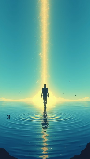 Transcending Floating Free Transcendent Water Journey Image - Silhouette, Reflection, Water ...