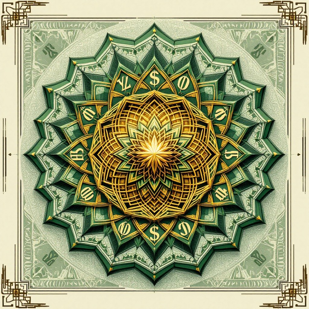 Free Prosperity Pixel Mandala Image - Mandala, Currency, Money