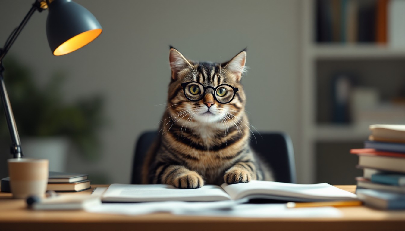 Free Scholarly Cat Studies Image - Cat, Tabby, Glasses | Download at ...
