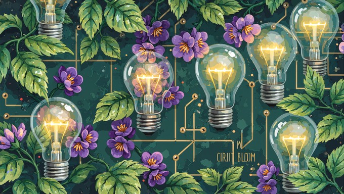 Free Luminous Circuit Garden Image - Lightbulbs, Circuits, Flowers ...