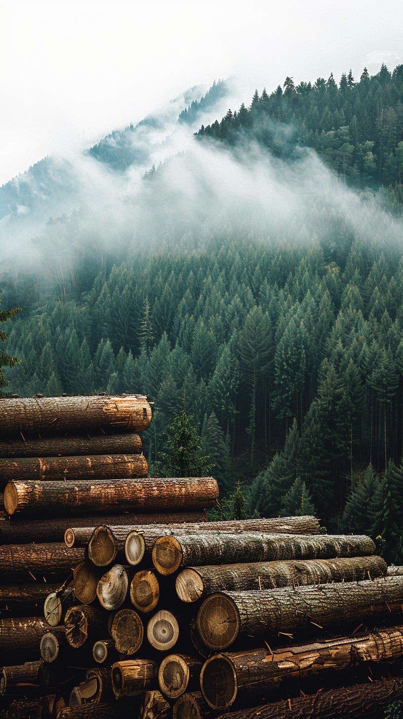 Image Log Download Download Misty Forest Logs Image - Forest, Mist, Logs | StockCake