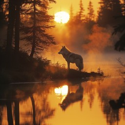 Free Mystical Wolf Silhouette Image - Wolf, Sunset, Reflection ...