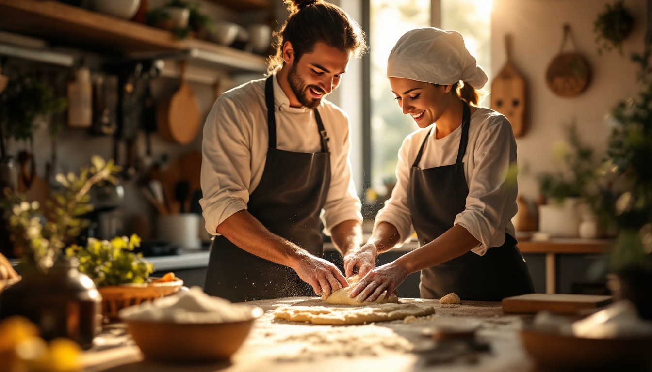 Free Cheerful baking couple Image - Cooking, Couple, Baking | Download ...