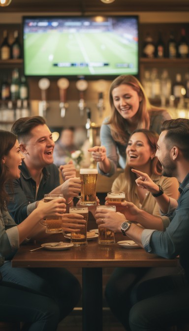 Free Pub Gathering Scene Image - Pub, Friends, Beer | Download at StockCake