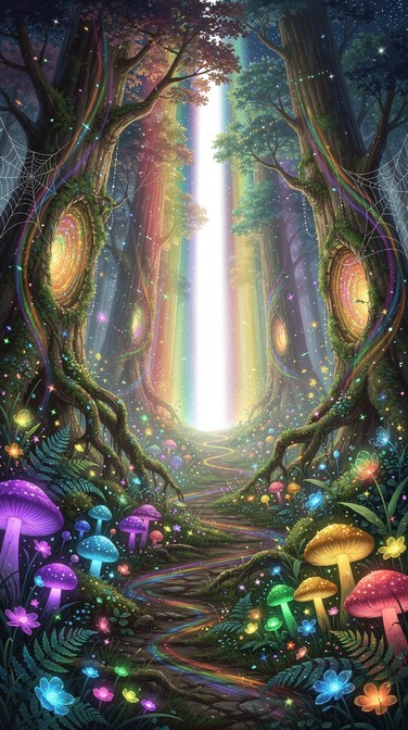 Free Enchanted Rainbow Forest Image - Enchanted, Forest, Magical ...