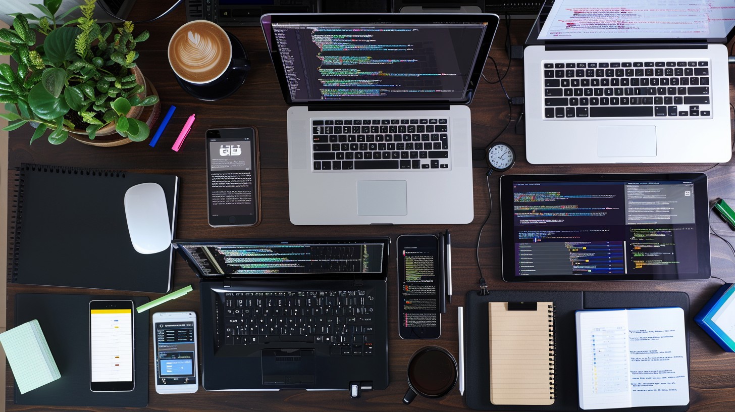 Free Tech Workspace Setup Image - Technology, Workspace, Laptops ...