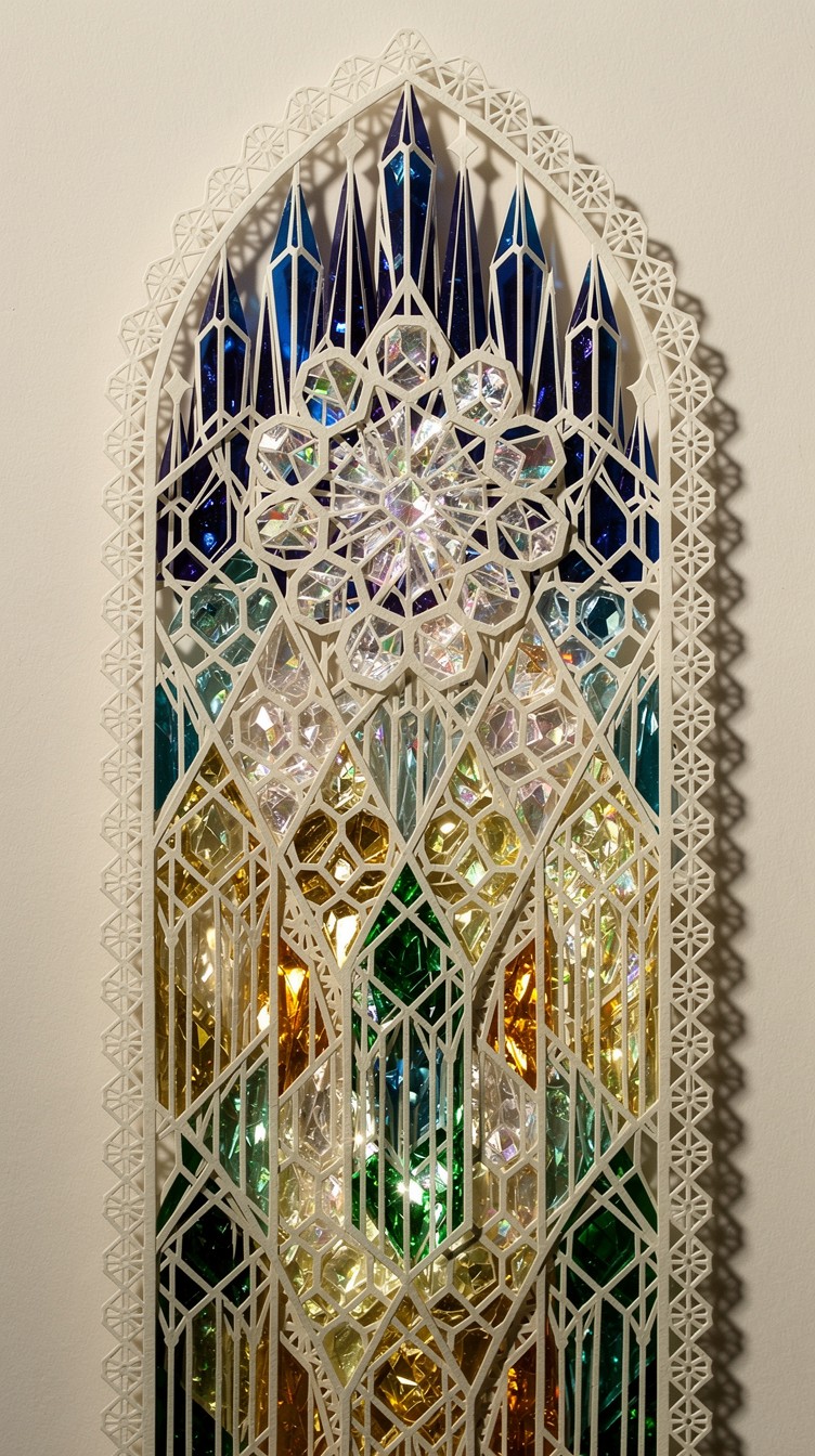 Free Paper Cathedral Window Image - Kirigami, Papercraft, Cathedral ...