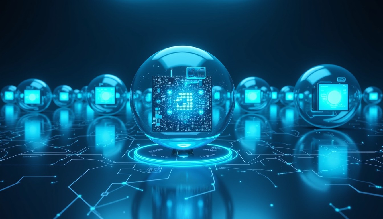 Free Luminous Tech Bubbles Image - Futuristic, Technology, Digital ...