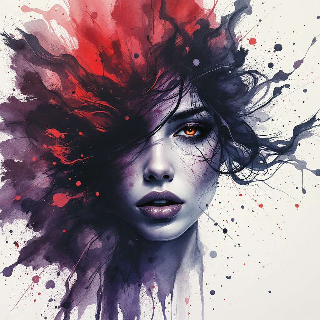 Free Emotional Color Storm Image - Watercolor, Portrait, Abstract ...