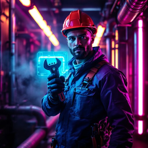 Free Cyberpunk Plumber Portrait Image - Cyberpunk, Plumber, Neon ...